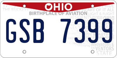 OH license plate GSB7399