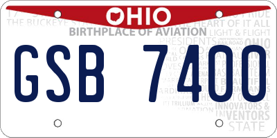 OH license plate GSB7400