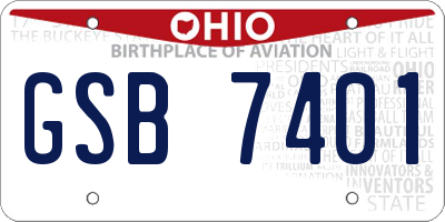 OH license plate GSB7401