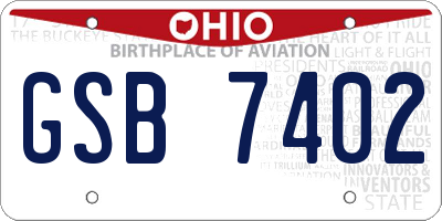 OH license plate GSB7402