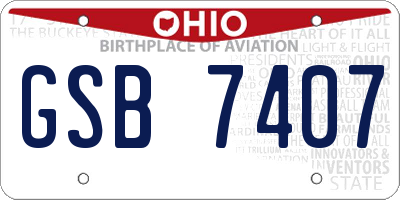 OH license plate GSB7407