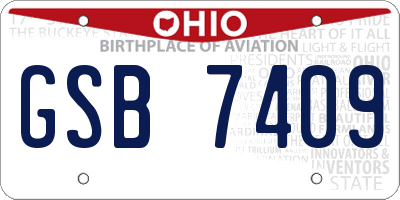 OH license plate GSB7409