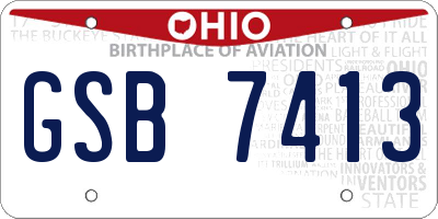 OH license plate GSB7413