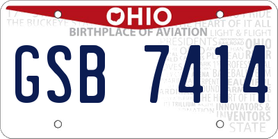 OH license plate GSB7414