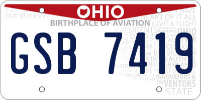 OH license plate GSB7419