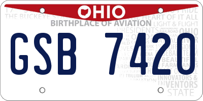 OH license plate GSB7420