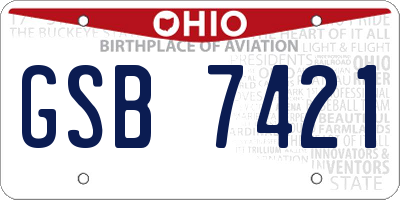 OH license plate GSB7421