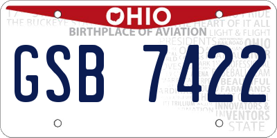 OH license plate GSB7422