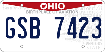 OH license plate GSB7423