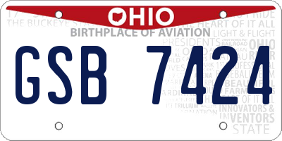 OH license plate GSB7424