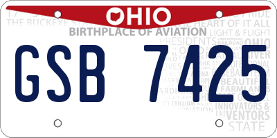 OH license plate GSB7425