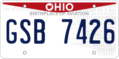 OH license plate GSB7426