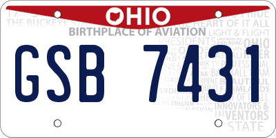 OH license plate GSB7431