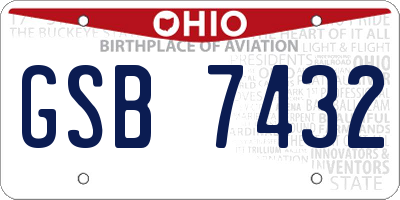 OH license plate GSB7432