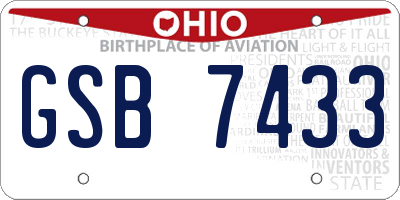 OH license plate GSB7433