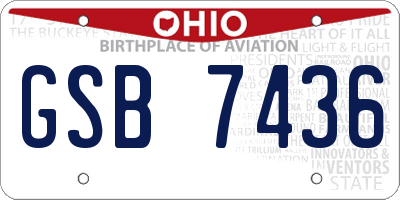 OH license plate GSB7436