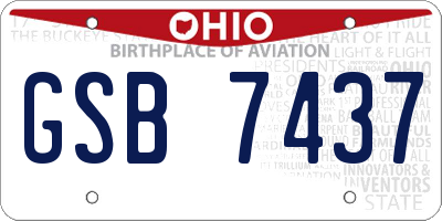 OH license plate GSB7437