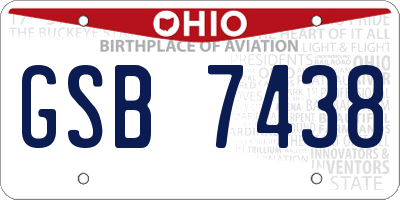 OH license plate GSB7438