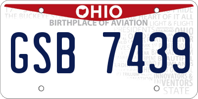 OH license plate GSB7439