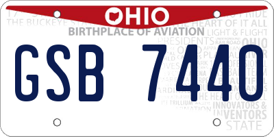 OH license plate GSB7440