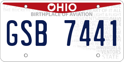 OH license plate GSB7441