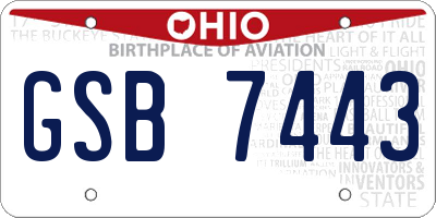 OH license plate GSB7443