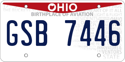 OH license plate GSB7446