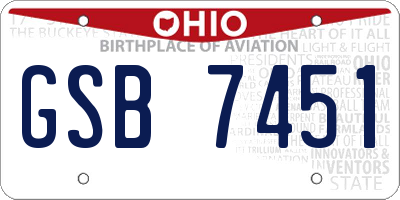 OH license plate GSB7451