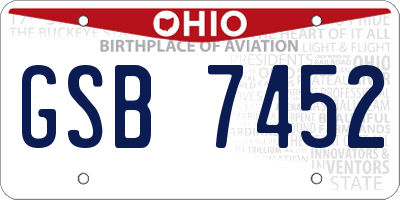 OH license plate GSB7452