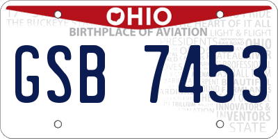 OH license plate GSB7453