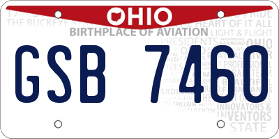 OH license plate GSB7460