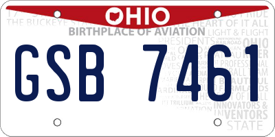 OH license plate GSB7461