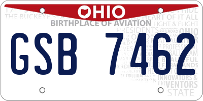 OH license plate GSB7462