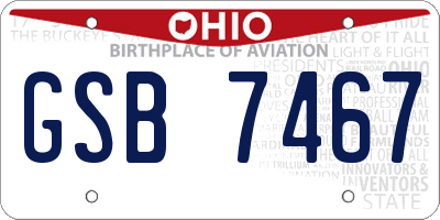 OH license plate GSB7467