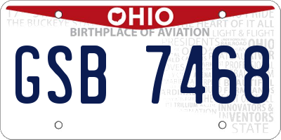 OH license plate GSB7468