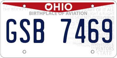 OH license plate GSB7469