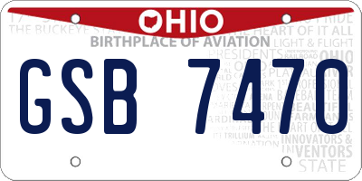 OH license plate GSB7470