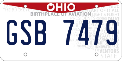 OH license plate GSB7479