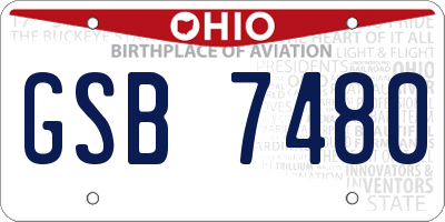 OH license plate GSB7480