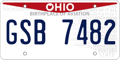 OH license plate GSB7482