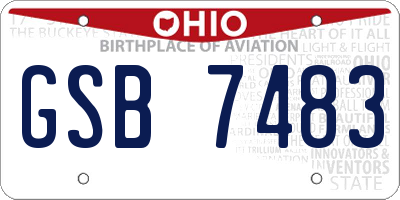 OH license plate GSB7483