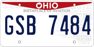 OH license plate GSB7484