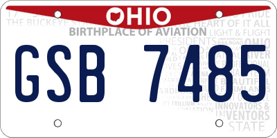 OH license plate GSB7485