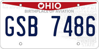 OH license plate GSB7486