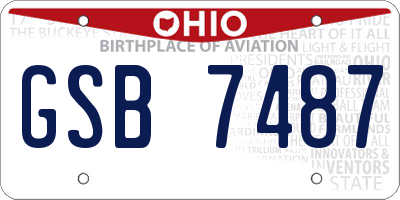 OH license plate GSB7487