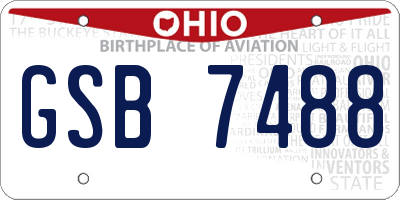 OH license plate GSB7488