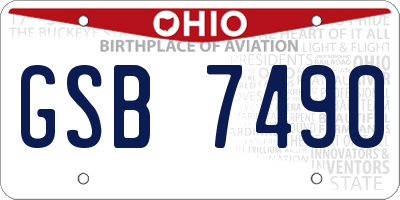 OH license plate GSB7490