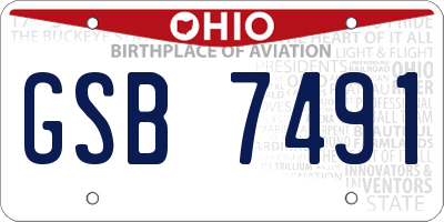 OH license plate GSB7491