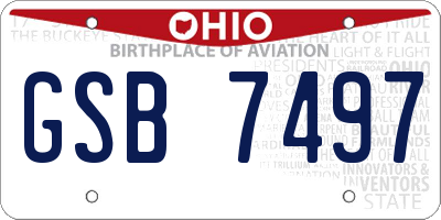 OH license plate GSB7497