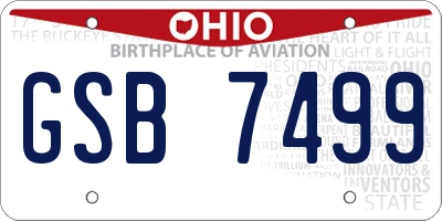 OH license plate GSB7499